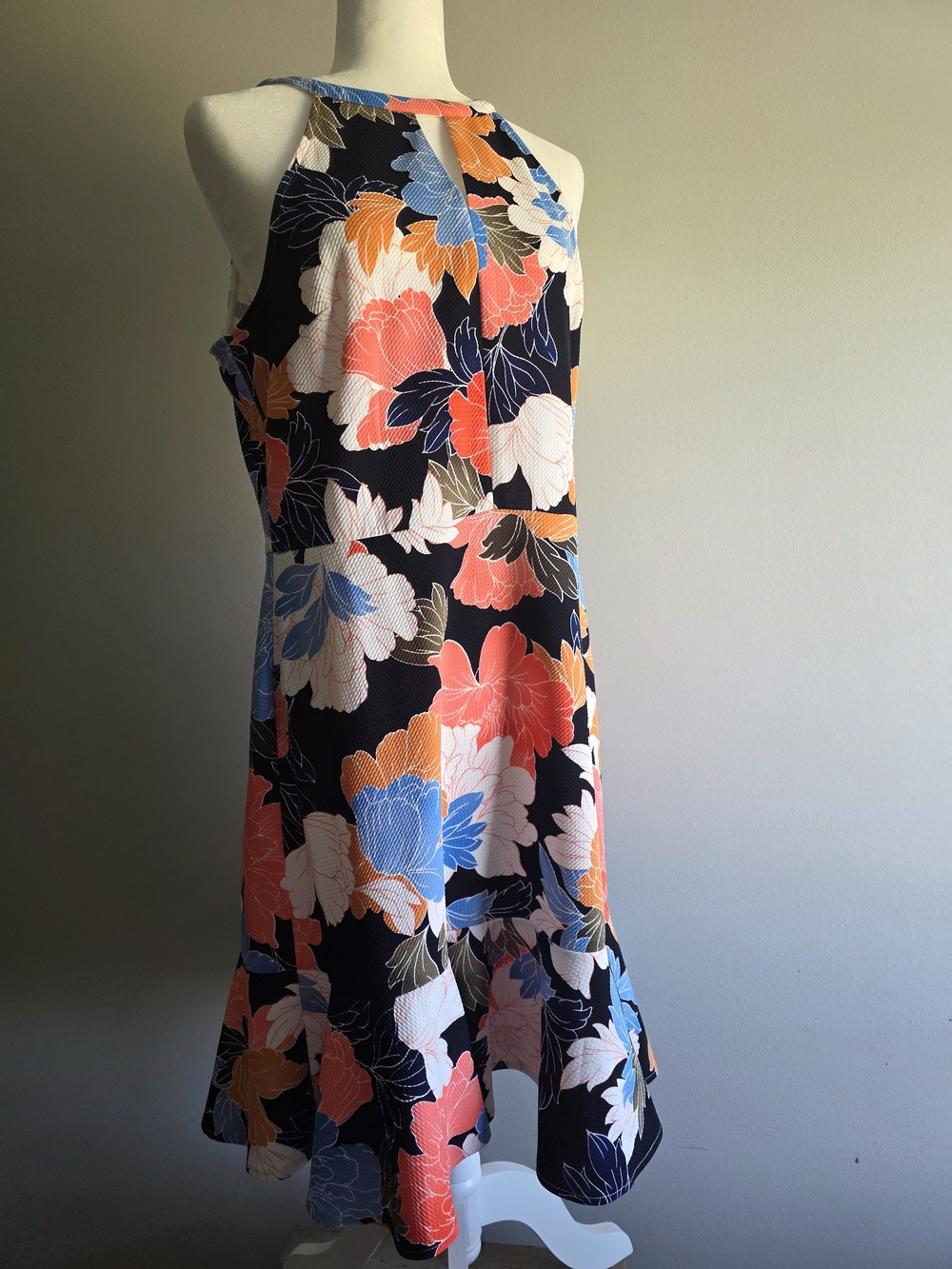 London Times Women’s Size 14 Floral Sleeveless High-Low Midi Dress